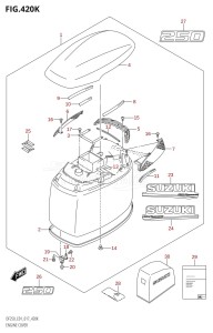 DF200 From 20002F-710001 (E01 E40)  2017 drawing ENGINE COVER (DF250T:E01,DF250Z:E01)