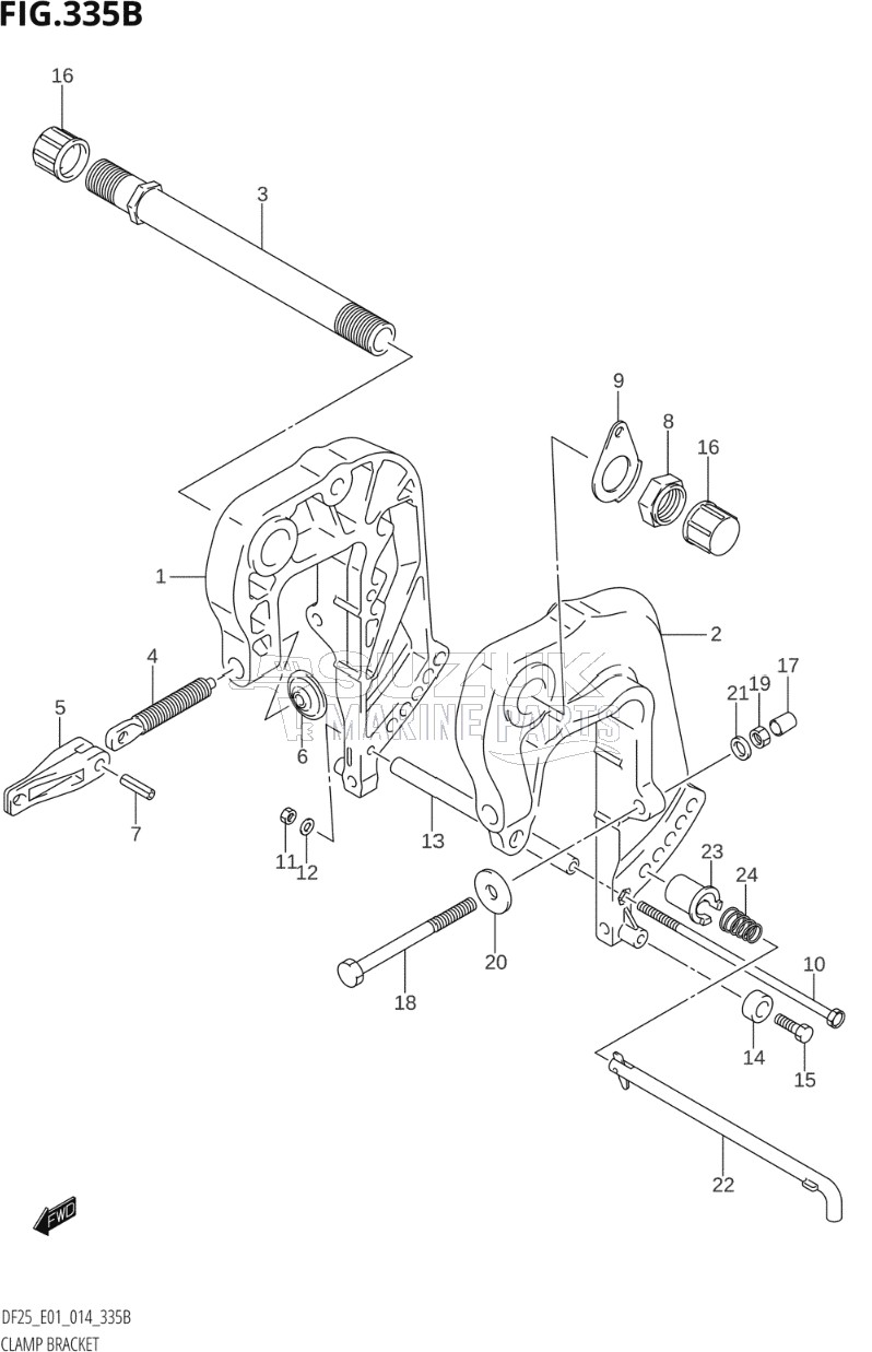 CLAMP BRACKET (DF25R:E01)