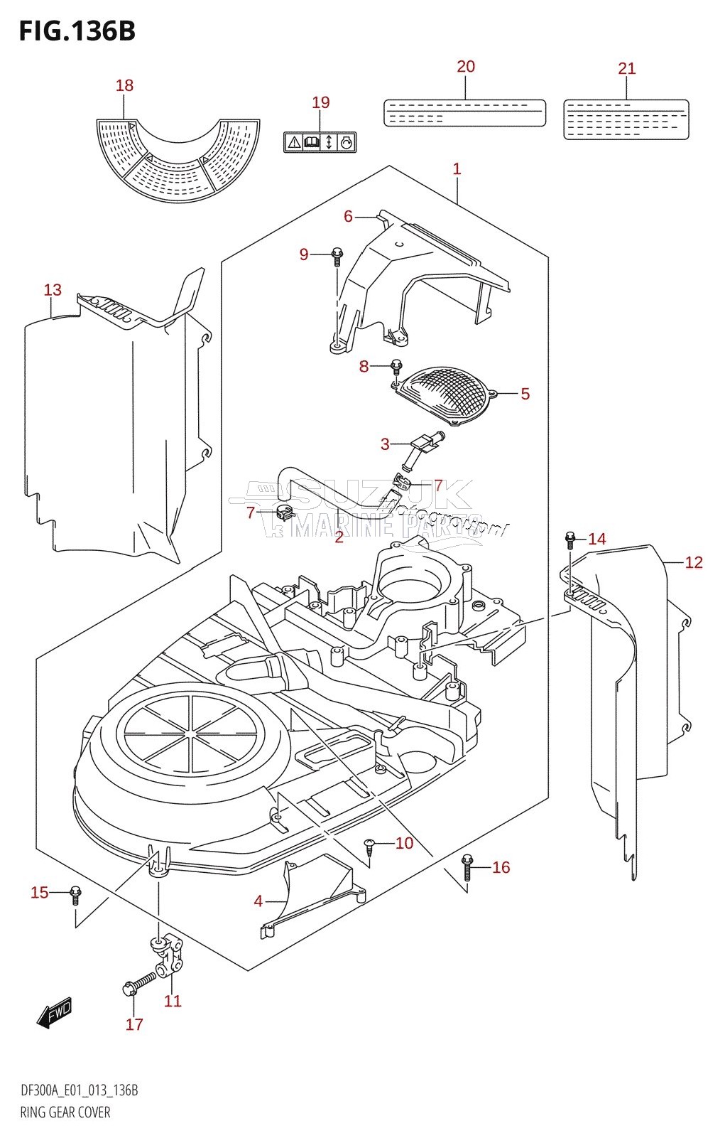 RING GEAR COVER (DF300A:E40)