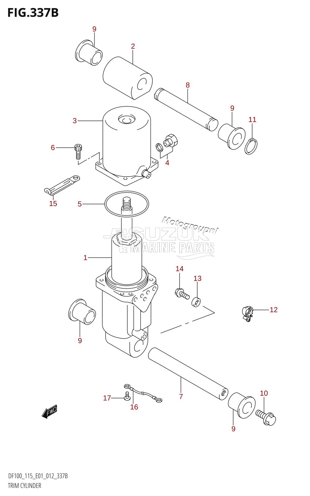 TRIM CYLINDER (DF100T:E40)