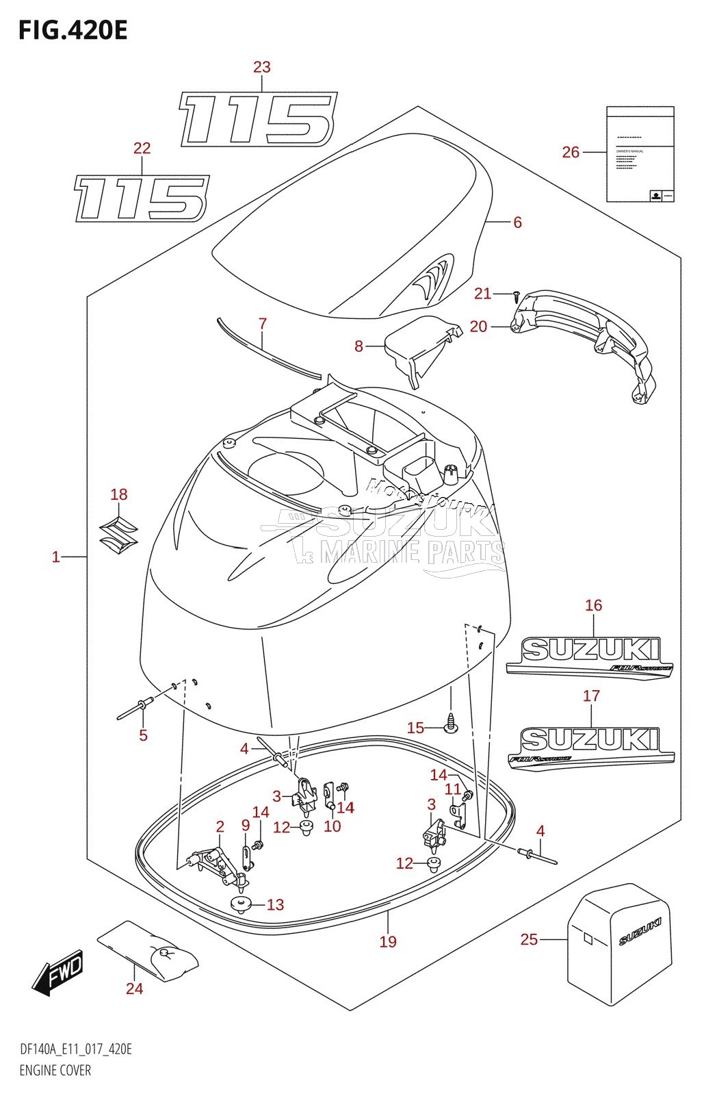 ENGINE COVER (DF115AZ:E40)