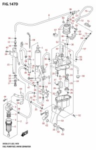 DF250 From 25003F-040001 (E01 E03 E40)  2020 drawing FUEL PUMP /​ FUEL VAPOR SEPARATOR (E03:DF250ST:(020,021))