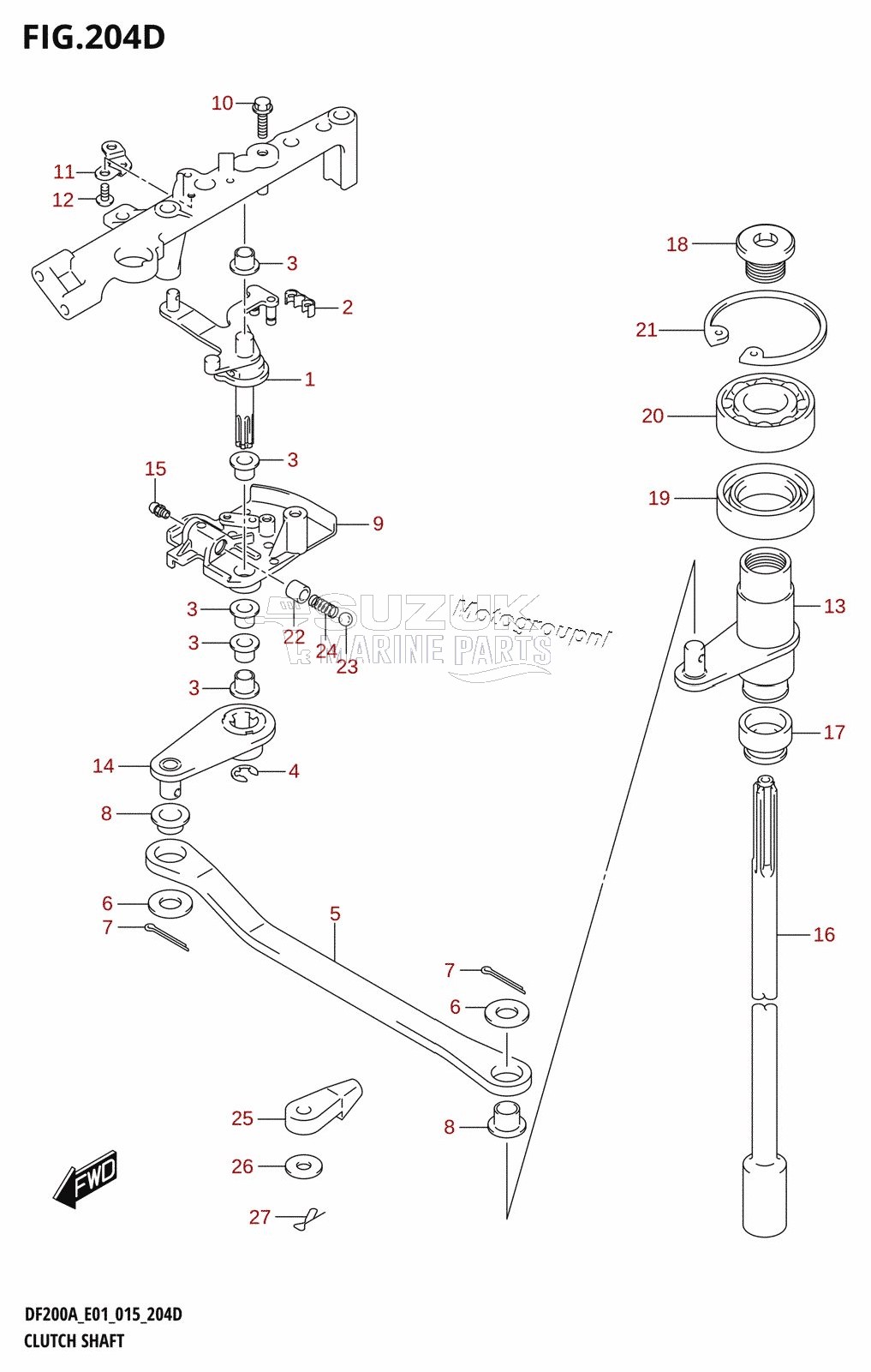 CLUTCH SHAFT (DF200AZ:E40)