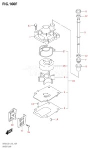 09003F-610001 (2016) 90hp E01 E40-Gen. Export 1 - Costa Rica (DF90A  DF90ATH) DF90A drawing WATER PUMP (DF80A:E40)