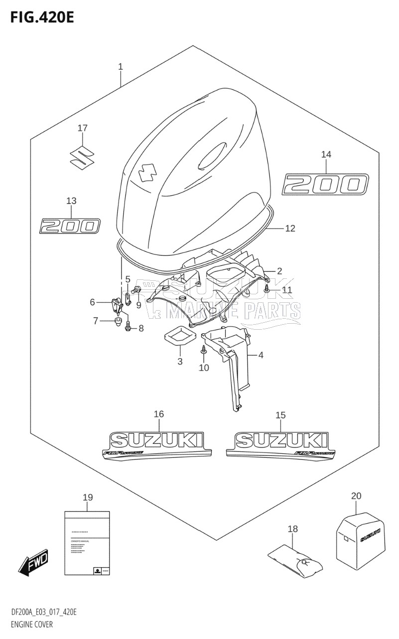 ENGINE COVER (DF200AZ:E03)