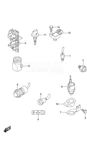 Outboard DF 9.9B drawing Sensor/Switch Tiller Handle w/Power Tilt