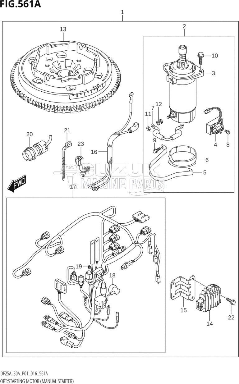 OPT:STARTING MOTOR (MANUAL STARTER) (DF25A:P01:M-STARTER)