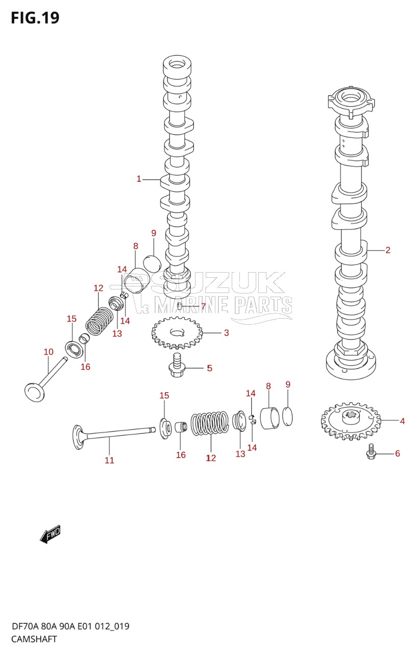 CAMSHAFT (DF80A E01)