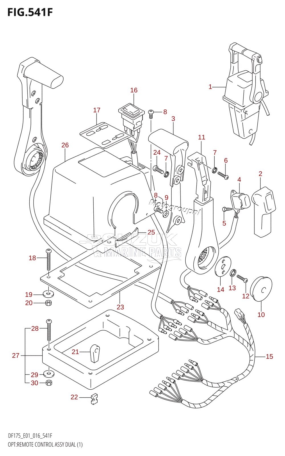 OPT:REMOTE CONTROL ASSY DUAL (1) (DF175T:E40)