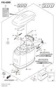 DF250Z From 25003Z-510001 (E40)  2015 drawing ENGINE COVER ((DF200T,DF200Z):E40)