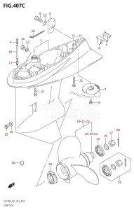 DF100A From 10003F-410001 (E01 E40)  2014 drawing GEAR CASE (DF115AT:E01)