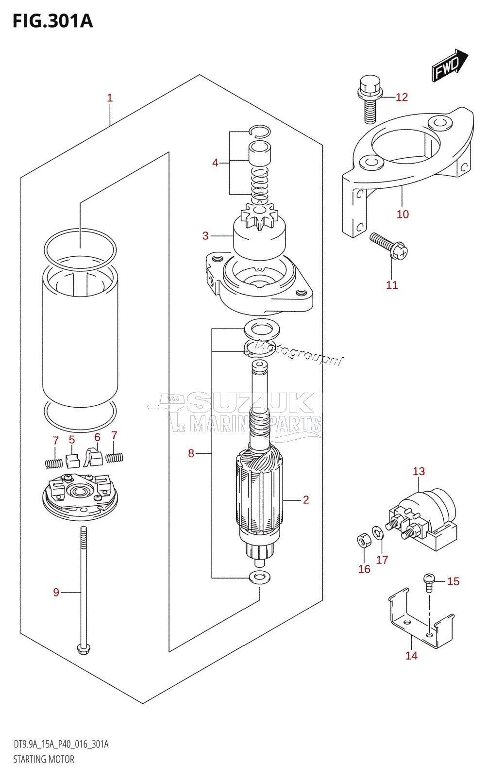 STARTING MOTOR (DT15A:P40)