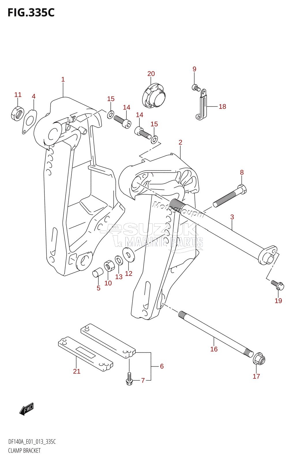 CLAMP BRACKET (DF140AZ:E01)