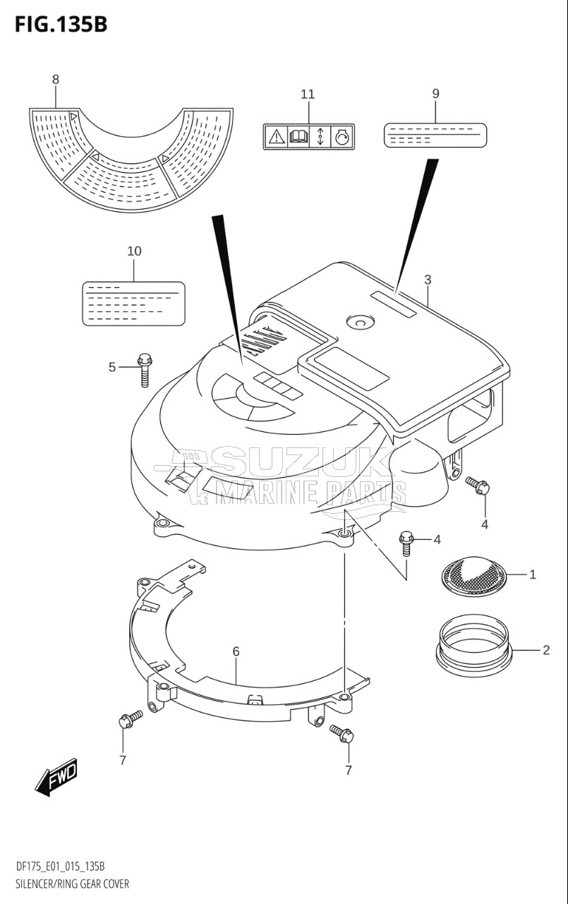 SILENCER / RING GEAR COVER (DF150T:E40)