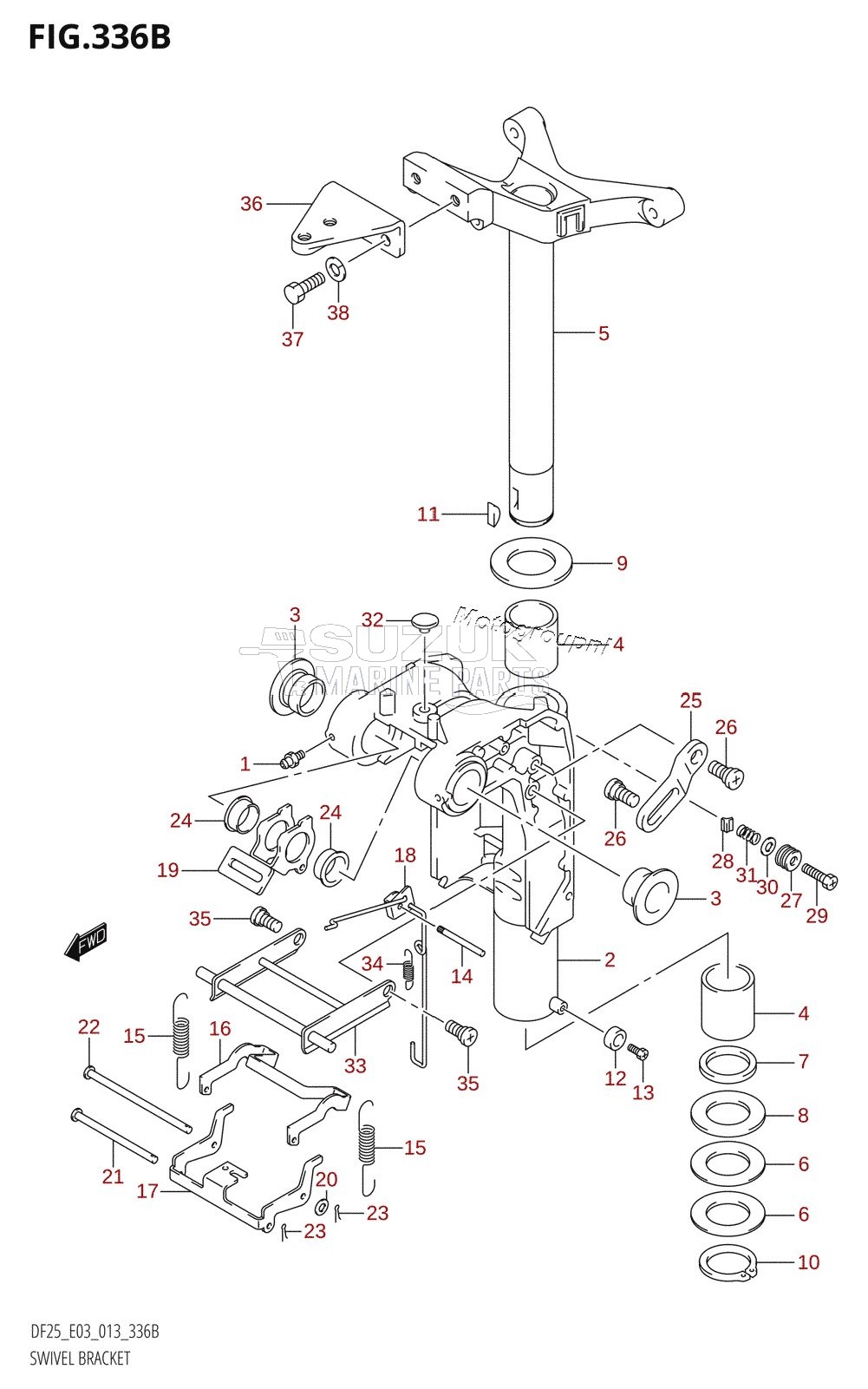 SWIVEL BRACKET (DF25R:E03)