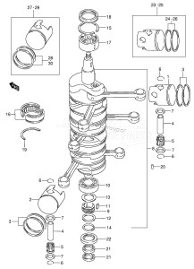 DT150 From 15003-971001 ()  1999 drawing CRANKSHAFT