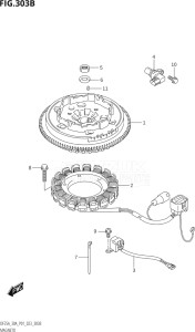 03003F-140001 (2021) 30hp P01 P40-Gen. Export 1 (DF30A   DF30AQ   DF30AR   DF30AT  DF30AT    DF30AT   DF30ATH  DF30ATH    DF30ATH) DF30A drawing MAGNETO (E-STARTER)