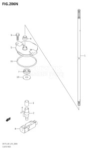 17502Z-410001 (2014) 175hp E01 E40-Gen. Export 1 - Costa Rica (DF175Z    DF175ZG) DF175ZG drawing CLUTCH ROD (DF175Z:E01)