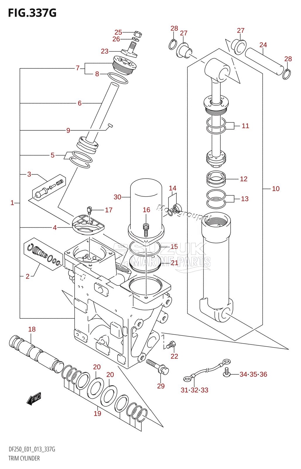 TRIM CYLINDER (DF225Z:E01:(X-TRANSOM,XX-TRANSOM))