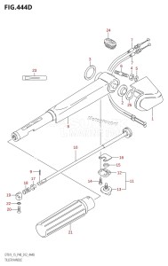 DT9.9 From 00993K-210001 (P36 P40)  2012 drawing TILLER HANDLE (DT15:P40)