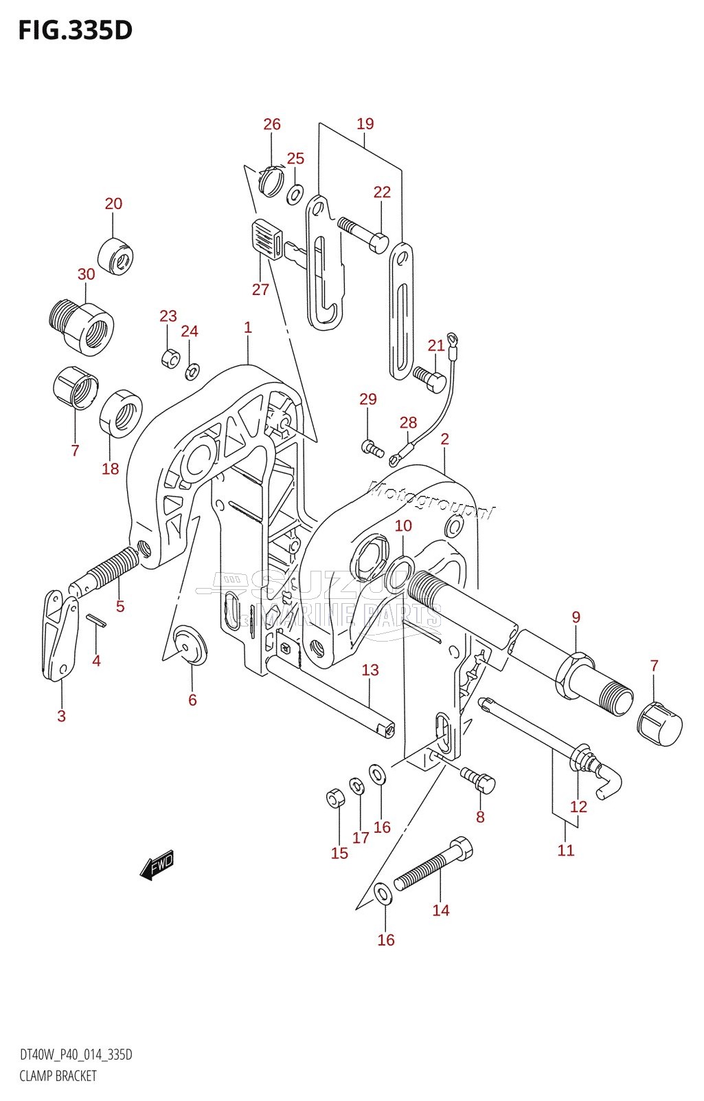 CLAMP BRACKET (DT40WR:P90)