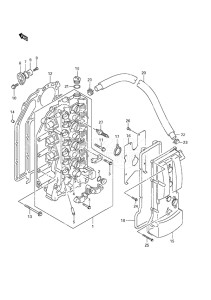 Outboard DF 140 drawing Cylinder Head