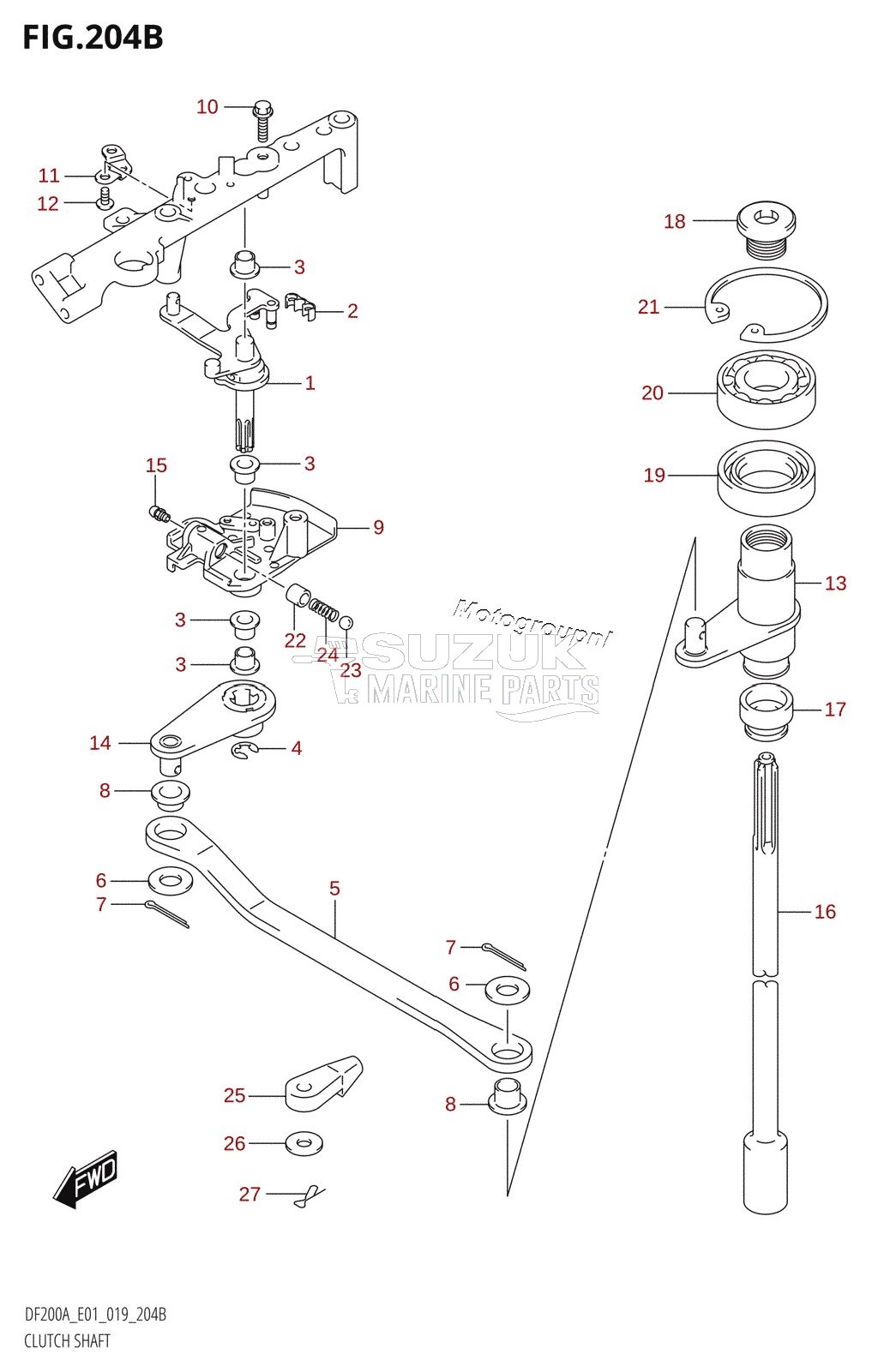 CLUTCH SHAFT (DF200AZ)