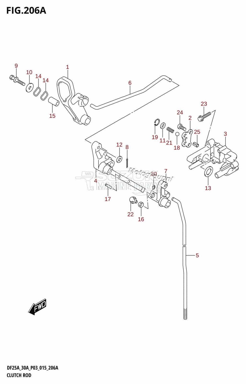 CLUTCH ROD (DF25A:P03)