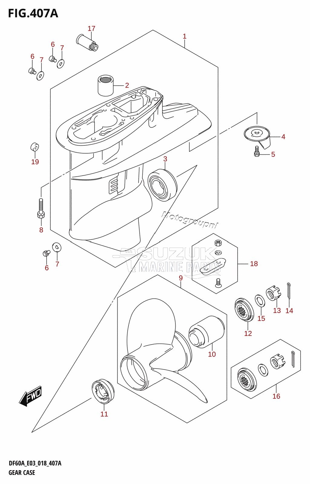 GEAR CASE (DF40A,DF50A,DF60A)