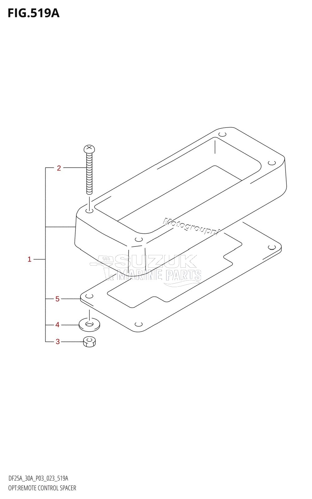 OPT:REMOTE CONTROL SPACER (DF25A,DF25ATH,DF30ATH)