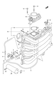 DF 150 drawing Intake Manifold/Throttle Body (Model: TG/ZG)