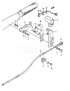 Outboard DT 55 drawing Clutch Lever (DT55HTC 1988 to 1991)