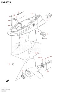 DF70 From 07001F-371001 (E01 E40)  2003 drawing GEAR CASE (W,X,Y)