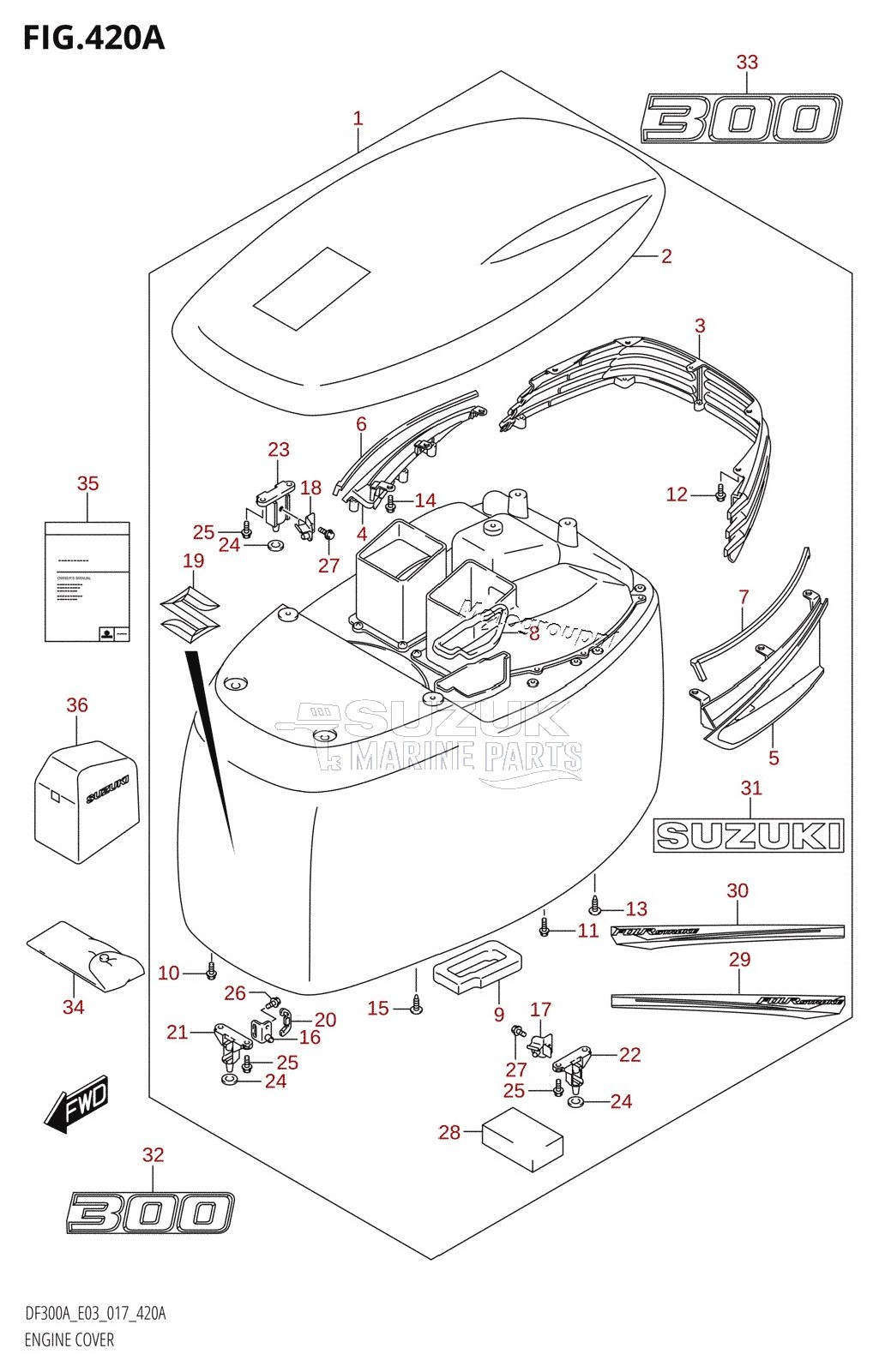 ENGINE COVER (DF300A:E03)