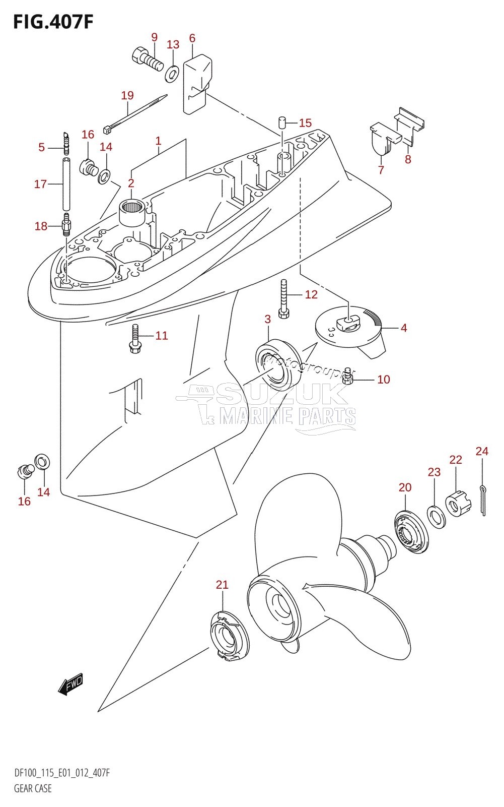 GEAR CASE (DF115Z:E40)