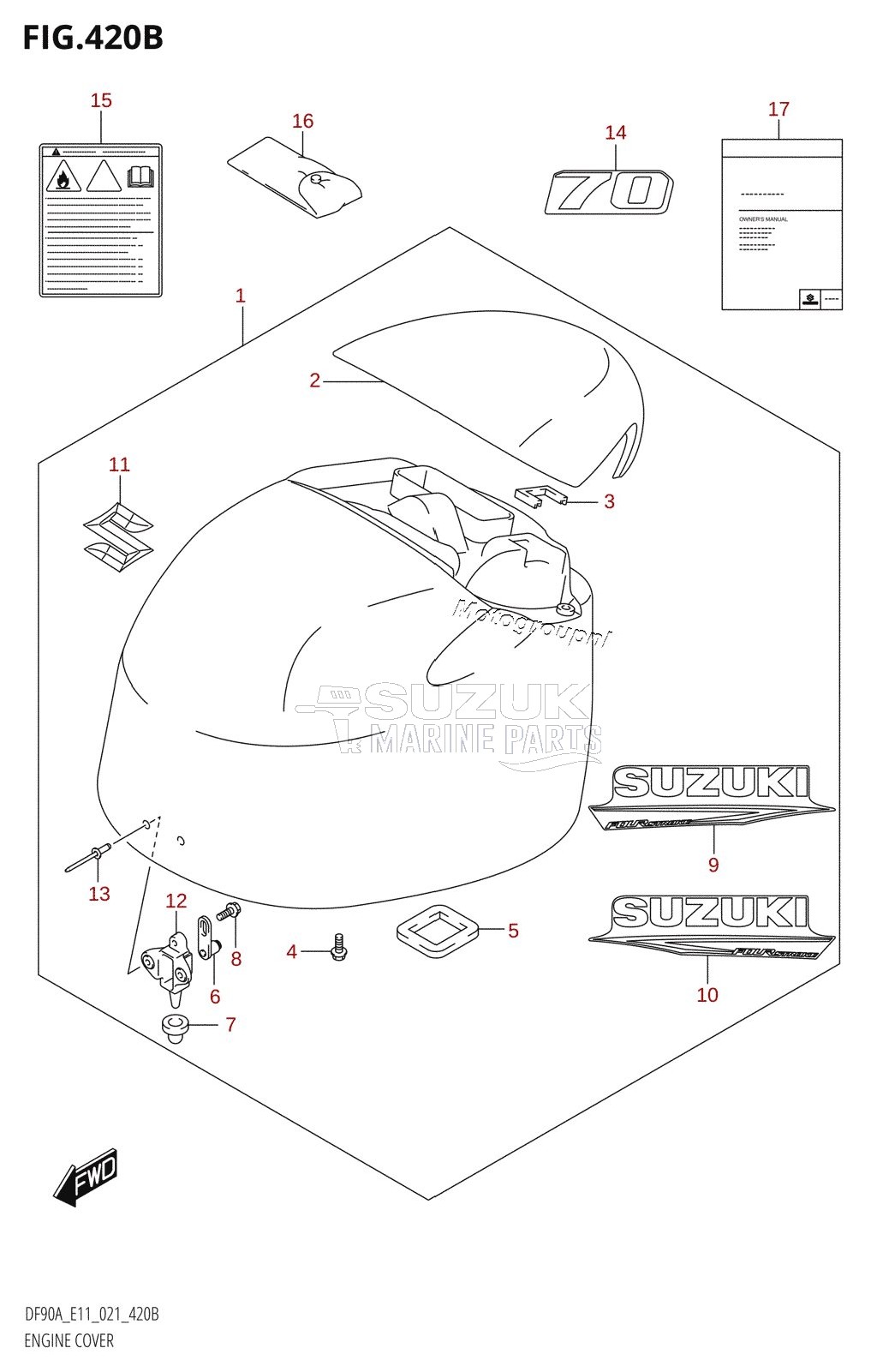 ENGINE COVER ((DF70A,DF70ATH):021)