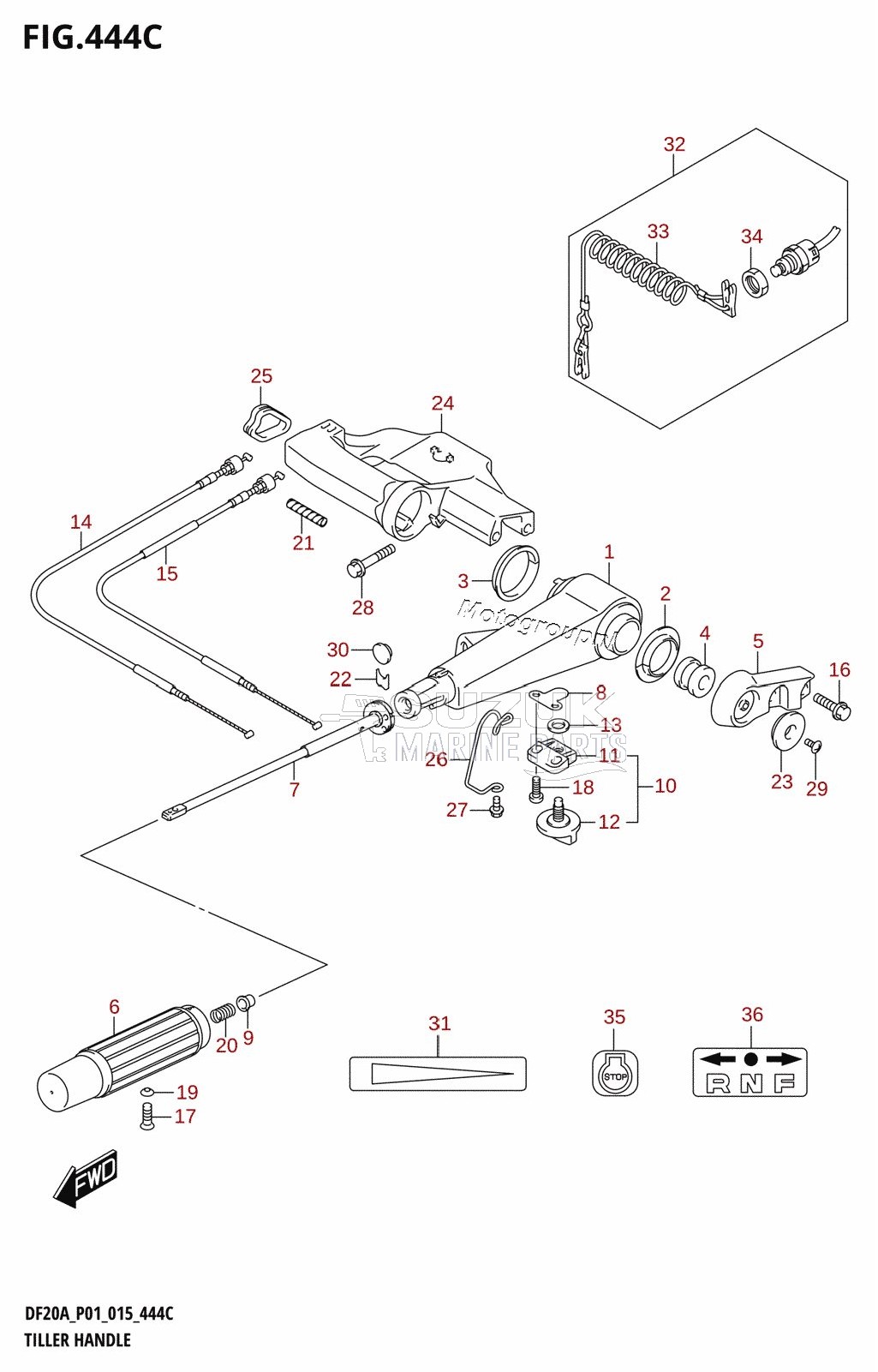 TILLER HANDLE (DF15ATH:P01)