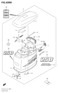 22503Z-210001 (2012) 225hp E01 E40-Gen. Export 1 - Costa Rica (DF225Z) DF225Z drawing ENGINE COVER (DF250Z:E40)