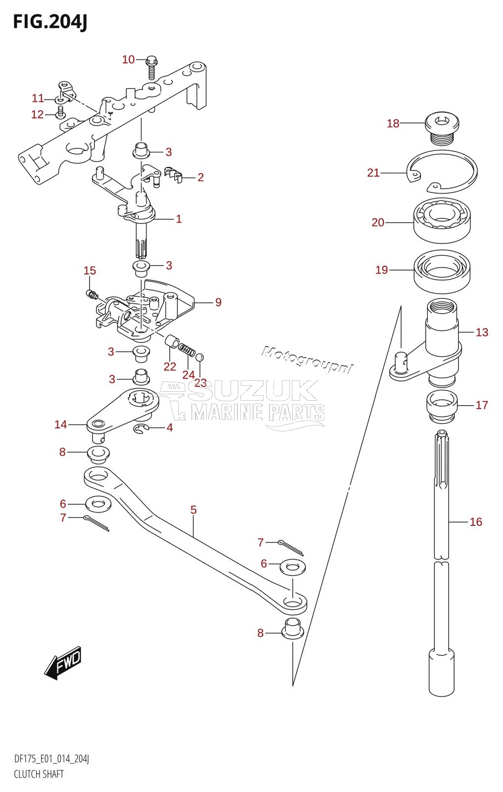 CLUTCH SHAFT (DF175T:E01)