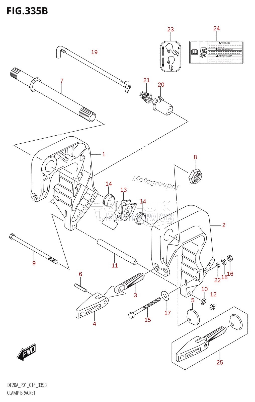 CLAMP BRACKET (DF9.9BR:P01)