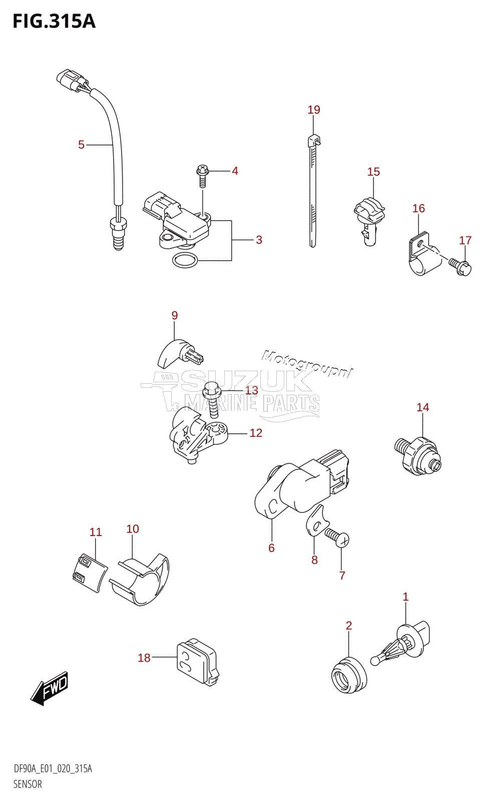 SENSOR (DF70A,DF70ATH,DF80A,DF90A,DF90ATH)