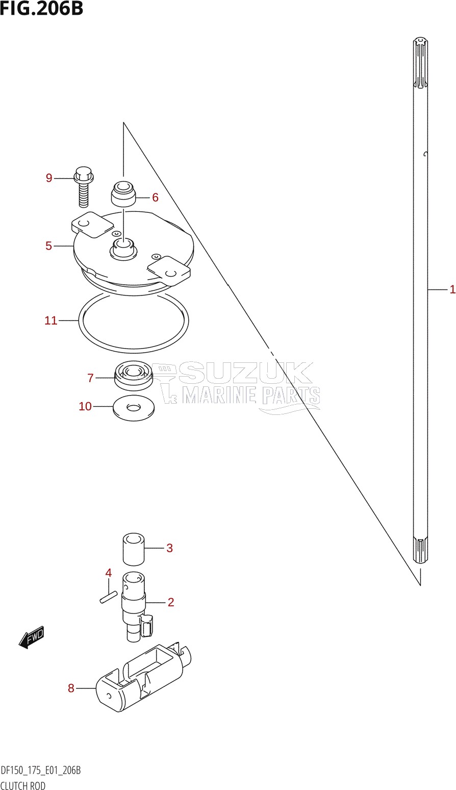 CLUTCH ROD (DF150Z,DF175Z)