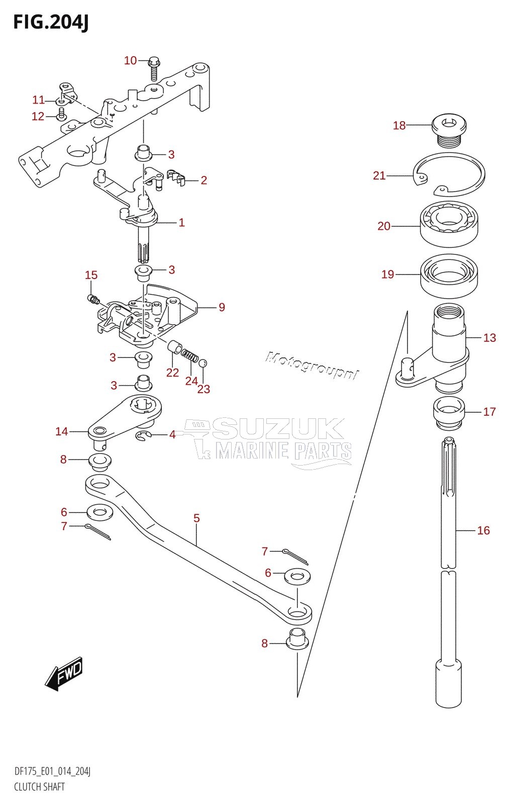 CLUTCH SHAFT (DF175T:E01)