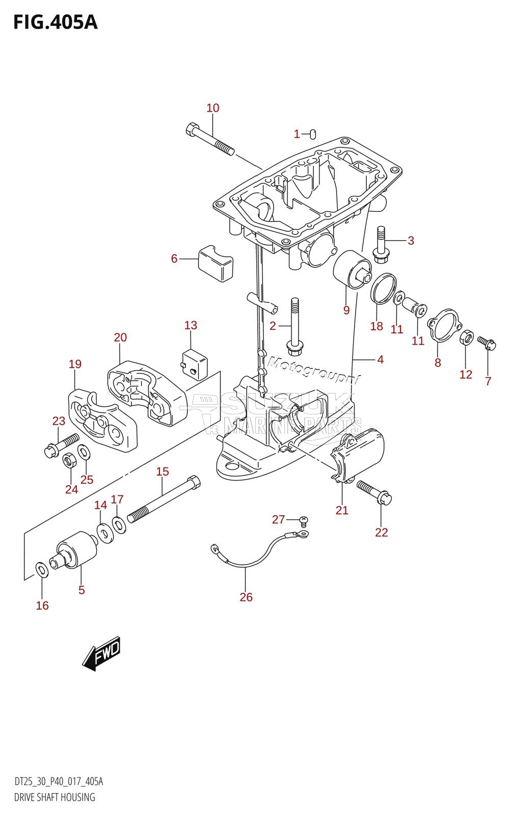 DRIVE SHAFT HOUSING (DT25K:P36)