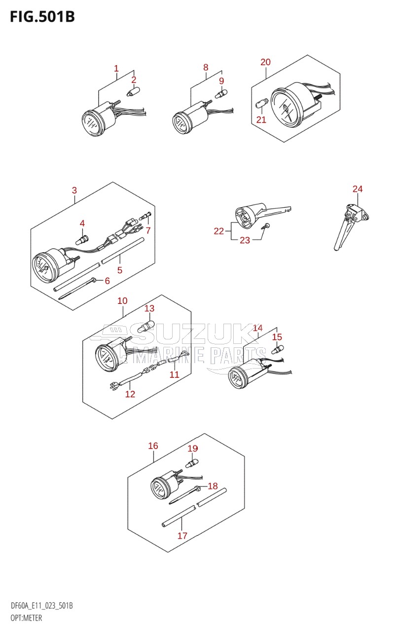 OPT:METER (DF40AQH,DF40ATH,DF50ATH,DF60AQH,DF60ATH,DF50AVTH,DF60AVTH)