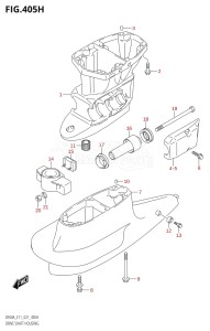 05003F-240001 (2022) 50hp E01 E11-Gen. Export 1-and 2 (DF50AT  DF50AT  DF50ATH  DF50ATH) DF50A drawing DRIVE SHAFT HOUSING (SEE NOTE)