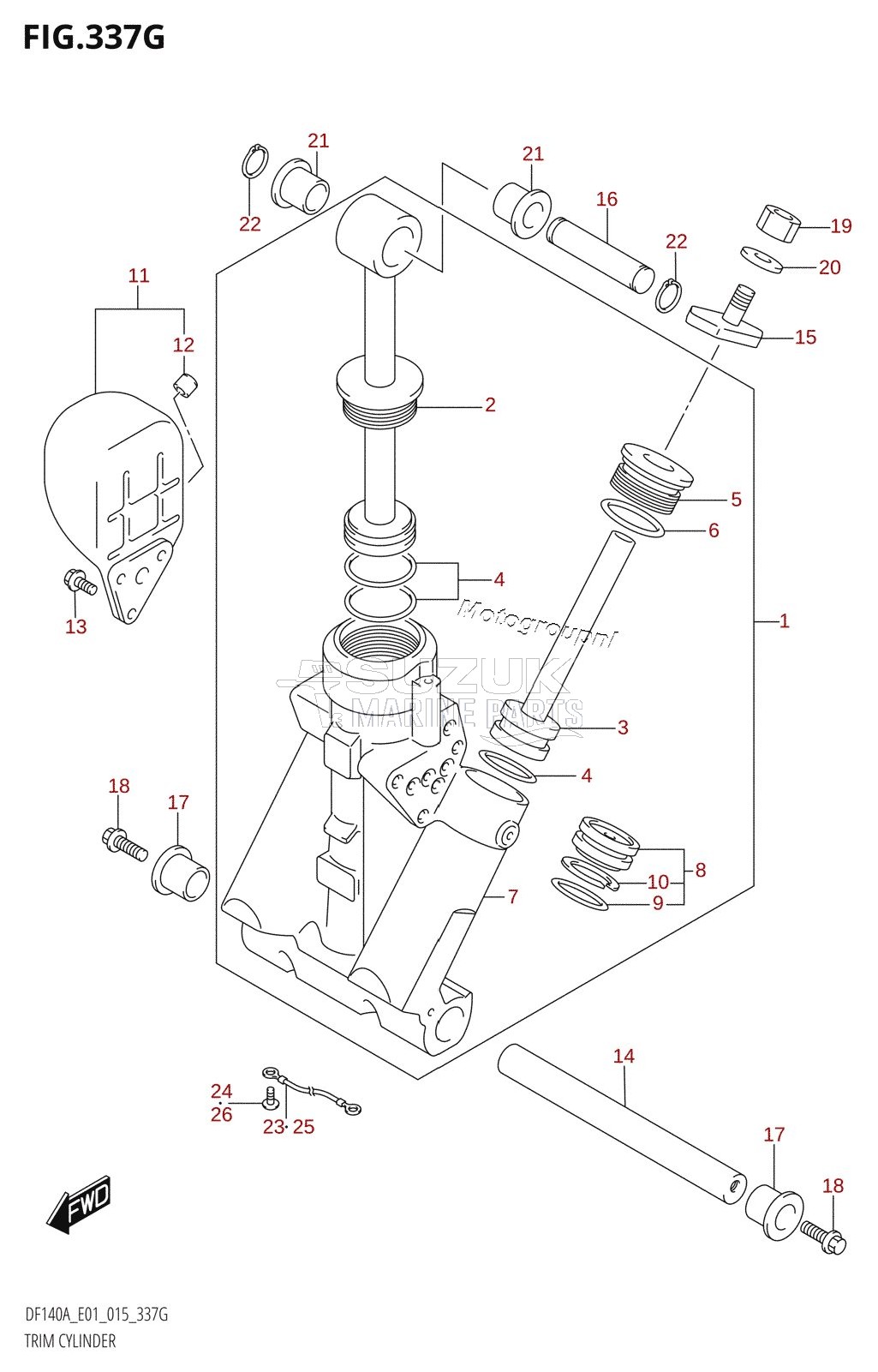 TRIM CYLINDER (DF140AT:E40)