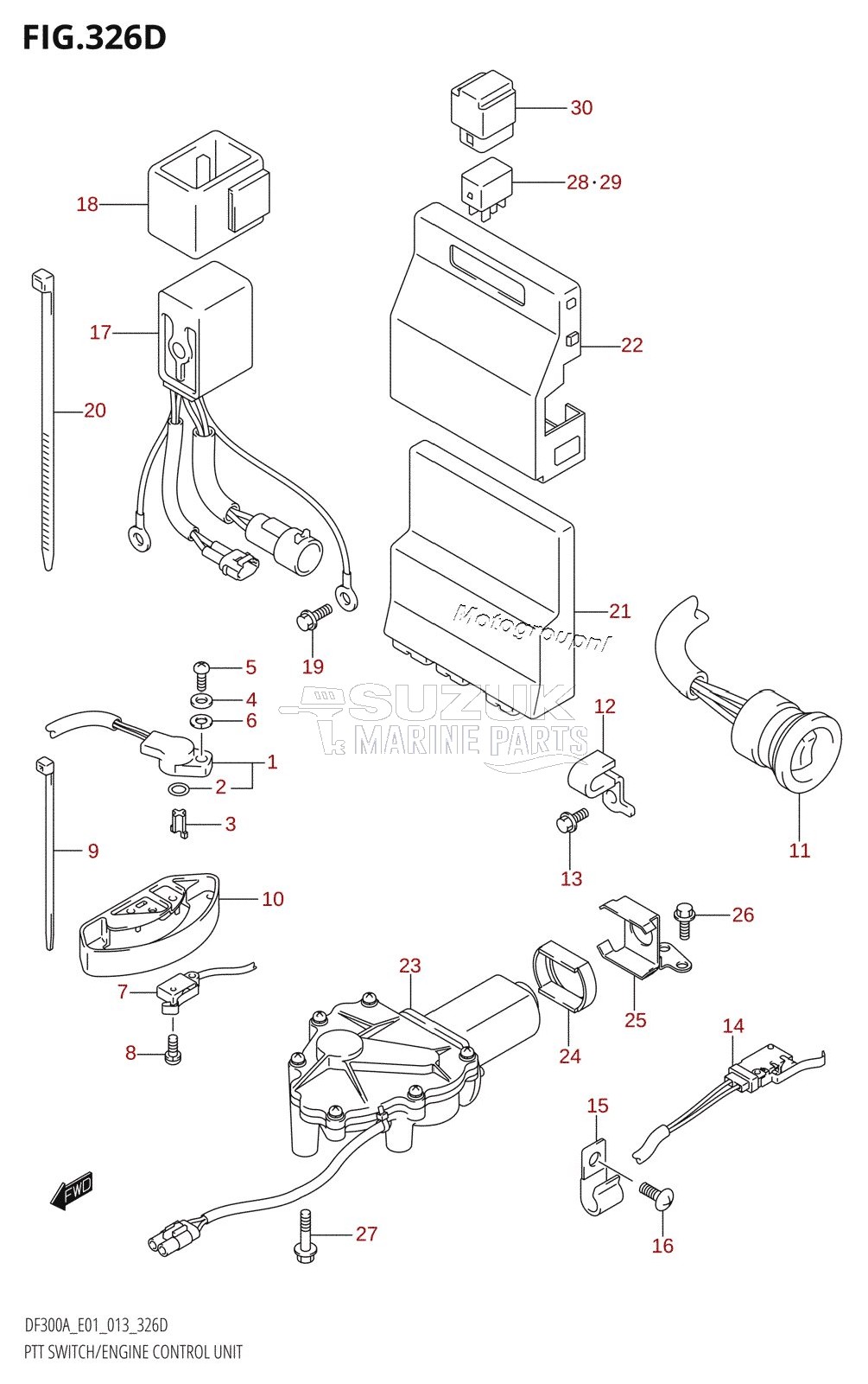 PTT SWITCH /​ ENGINE CONTROL UNIT (DF250A:E40)