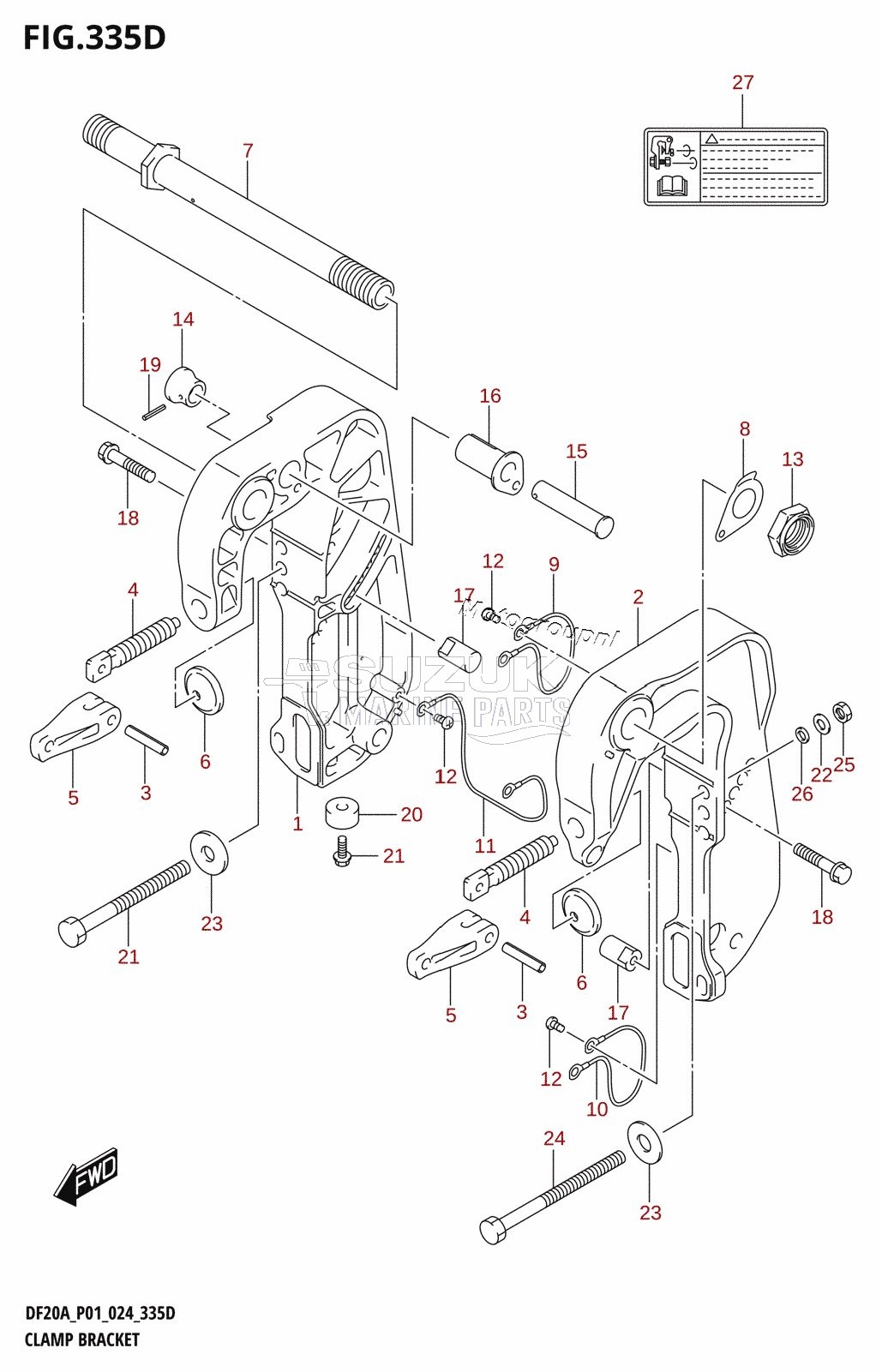 CLAMP BRACKET (DF15AT,DF20AT,DF20ATH)