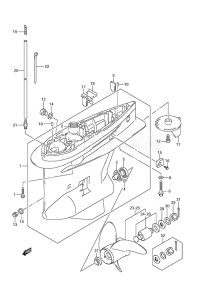 Outboard DF 200 drawing Gear Case (C/R)